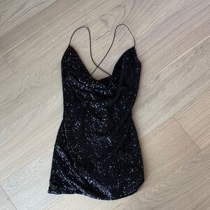 JAYGODFREY Sparkling Black Sequin Dress